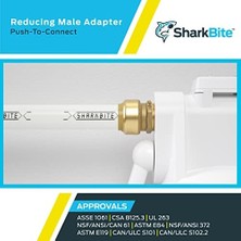 Palmira Demir Sharkbite 1/4 Inç x 1/2 Inç Mnpt Azaltma Adaptörü, 6'lı Paket, Pirinç Tesisat Armatürü, Pex Boru, Bakır, Cpvc, Pe-Rt, Hdpe, U110LF