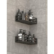 Semel Banyo Düzenleyici Şampuanlık Sabunluk 2 Li Set Lamalı Güçlü Kaliteli Yapışkanlı Duş Rafı Organizer