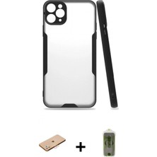 Marsilyan™- iPhone 11 Pro Kılıf Atlas Asil Serisi - Siyah Joko Magic 5d Hayalet Cam + Renkli Kamera Lens Koruma Cam - Tu