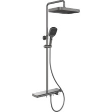 Fontana FG-P4057T Mat Füme Termostatik Duş Takımı
