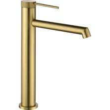 Fontana FJ-1022 Yüksek Lavabo Bataryası Fırçalanmış Altın
