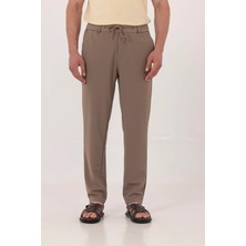 Sabri Özel Vizon Dokulu Arka Lastikli Köprü Kemerli Bağcıklı Slim Fit Jogger Pantolon