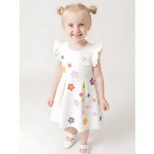KET Baby Kız Çocuk Pileli 3 Boyutlu Çiçekli Elbise - Garden KET001005Ç