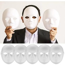 Semel Beyaz Renk Boyanabilir Anonim Tam Yüz Cosplay Maske 24X18 cm