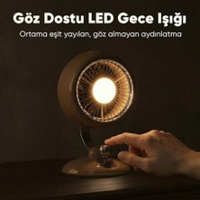 Palmira Demir Q3 120° Salınımlı 3 Kademeli LED Işıklı Şarjlı Masaüstü Fan Vantilatör Retro Sarı