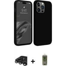 Marsilyan™- iPhone 15 Pro Kılıf Kozmos Yansıma Özel Seri - Siyah Joko Magic 5d Hayalet Cam + Raze Metal Kamera Lens - Tmgı