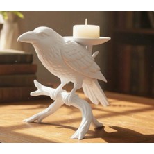 Sepetzone 3D Baskı Karga Mum Tutucu - Gotik ve Şık Raven Şamdan