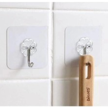Btm Home 4 Adet Kendinden Yapışkanlı Şeffaf Duvar Askısı – 6x6 cm Güçlü Kanca, Ağır Yük Taşıyıcı