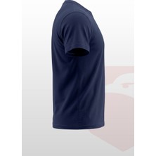 Selçuklu Plus Openand Suprem Kumaş Gri ve Lacivert Bisiklet Yaka T-Shirt