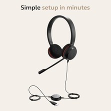 Palmira Demir Evolve 20 Stereo Kulaklık – Microsoft Sertifikalı Kulaklıklar Voıp Softphone Için Pasif Gürültü Önleyici – USB C Kontrollü – Siyah