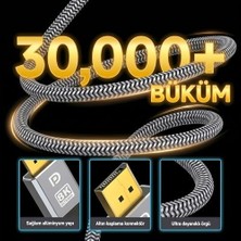 Palmira Demir 8k Displayport Kablosu Dp 1.4 (3 Metre) - 8k 60Hz / 4K 144Hz / 2k 165Hz - HDR10, 3d, Ses+Görüntü - Alüminyum Gövdeli ve Örgülü Gaming Monitör Kablosu
