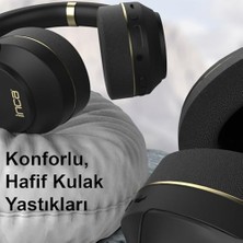 Palmira Demir Inca IBK-503S Kablosuz 5.3 Bluetooth Hafıza Kart Destekli Kulak Üstü Kulaklık Siyah 400MAH 12 Saat Pil Ömrü Bluetooth, Micro Sd Hafıza Kartı ve Aux Modu Desteği