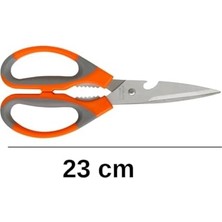 Palmira Demir Mutfak Makası – Paslanmaz Çelik Çok Amaçlı, Ergonomik Saplı, 23 cm Dayanıklı Kesme Makası (Turuncu-Gri)