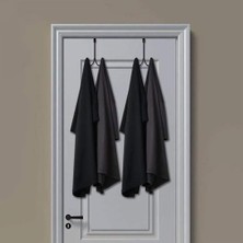 Palmira Demir Aputue Kapı Askısı Door Hook, 2 Adet Çift Kancalı Siyah Metal Organizatör, Banyo ve Yatak Odası Için Ağır Hizmet Tipi Askı Aparatı, Havlu Bornoz Ceket Için Çizilmez Süngerli Kapı Arkası Askısı