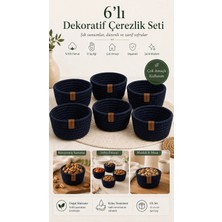 Fabrix Home Lacivert %100 Pamuk Mini Sunum ve Düzenleyici Kase Seti