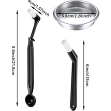 Palmira Demir Xspring Kahve Fırçası Seti, 4 Parça Nylon Espresso Makinesi Temizlik Fırçası Takımı, 58 mm Paslanmaz Çelik Metal Filtre, Espresso Makinesi ve Kahve Değirmeni Temizliği Için