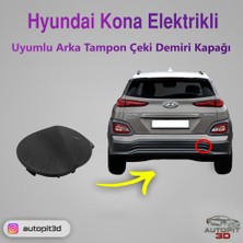 AutoPit 3D Hyundai Kona Electric Uyumlu Arka Tampon Çeki Demiri Kapağı