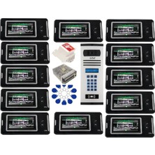 18 Daire Nts 2001-S 4,3'' Görüntülü Diafon SİYAH-8004 Tuş Takımlı Şifreli+Geçişli Zil Panelli Set