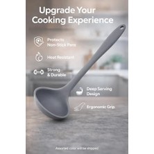 Palmira Demir Silikon Kepçe, Sert Uçlu Çorba Kepçesi, Yemek Servis Kepçesi, Yanmaz Yapışmaz Çizmez Mutfak Servis Kaşığı, Karışık Asorti Renk Gönderilir, Tencere Tava Uyumlu