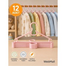 Webmall 12 Adet Lily Pembe Plastik Çocuk Elbise Askısı Bebek Kıyafet Askısı