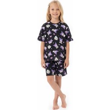 Modanino Kız Çocuk %100 Pamuk ve Şortlu Pijama Takımı 8-13 Yaş 12721IS