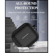 Palmira Demir Galaxy Buds3 / Galaxy Buds3 Pro ve Galaxy Buds3 Fe Uyumlu Premium Silikon Kulaklık Kılıfı, Silikon Kulaklık Ipi ve 3'ü 1 Arada Bluetooth Kulaklık Temizleme Kalemi Seti (Siyah)