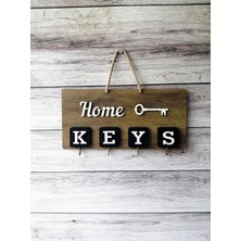 Palmira Demir Home Keys El Yapımı Ahşap Anahtar Askısı, Elbise Askısı, Askılık Pano Anahtarlık