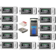 23 Daire Nts 2001-B 4,3'' Görüntülü Diafon BEYAZ-8003 Tuş Takımlı Şifreli Zil Panelli Set