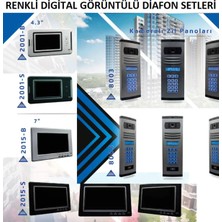 17 Daire Nts 2001-B 4,3'' Görüntülü Diafon BEYAZ-8003 Tuş Takımlı Şifreli Zil Panelli Set