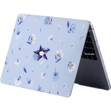 Palmira Demir MacBook Pro 13 Çiçek Desenli Kılıf A1706 A1708 A1989 A2159 A2251 A2289 A2338 M1 M2 Uyumlu Baskılı Sert Kılıf Ince Hafif Koruyucu Kapak Açık Mavi