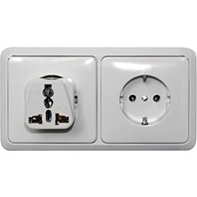Palmira Demir Oramics Evrensel Adaptör Seyahat Fişi Beyaz Ab Normu - 250V Ac 10~16A