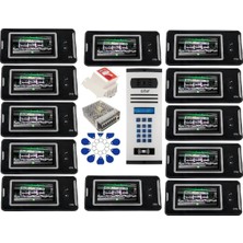 21 Daire Nts 2001-S 4,3'' Görüntülü Diafon SİYAH-8004 Tuş Takımlı Şifreli+Geçişli Zil Panelli Set