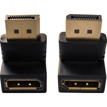 Keepro Display Port L Tipi 90 Derece Dişi Erkek Çevirici 2'li Set