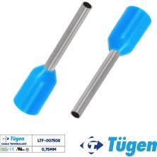 Tügen 0,75MM Izoleli Yüksük Mavi ( 1 Kutu 1000 Adet )