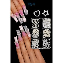 Misyul Tırnak Süsleme Inci Figür Charm Seti 6'lı Nail Art Tırnak Süslemesi