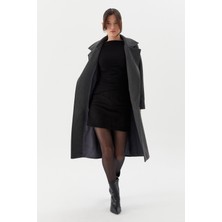 Shopping Shop Kuşaklı Uzun Kaşe Kaban ANTRASIT