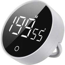 Palmira Demir Rt-1 Mıknatıslı Rotary Zamanlayıcı 0-199 Ileri Geri Sayım Kronometre, Ayaklı Stand, LED Ekran, Usb-C Şarjlı, Pomodoro & Mutfak Timer (Beyaz)