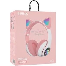 Palmira Demir 5.0 Kedi Kulak Üstü Bluetooth Kulaklık Pembe Blt-44