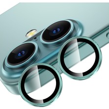 Palmira Demir iPhone 16 ve iPhone 16 Plus Uyumlu Kamera Camı Lens Koruyucu Halka Set - Yeşil