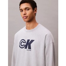 Calvin Klein Erkek Gri Calvin Klein Premıum Terry Ck Sport Graphıc C Gri Erkek Sweatshirt