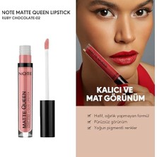 Palmira Demir Lipstick 02 Ruby Chocolate Kalıcı Likit Ruj, Pembe