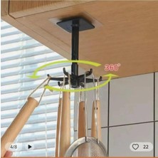 360° Dönen Çok Amaçlı Yapışkanlı Banyo & Mutfak Askısı – Bardak, Takı, Havlu Askılığı