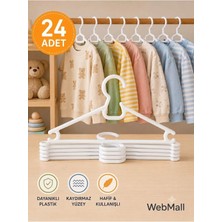 Webmall 24 Adet Lily Beyaz Plastik Çocuk Elbise Askısı Bebek Kıyafet Askısı