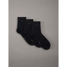 Calvin Klein Kadın / Kız Siyah Calvin Klein Ck Women Sock 3p Rolltop Siyah Kadın Çorap