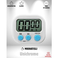 Palmira Demir Beyaz Renk Dijital Ekranlı Alarmlı Mıknatıslı Mutfak Zamanlayıcı