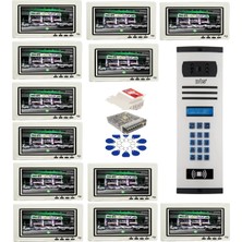 24 Daire Nts 2015-B 7'' Görüntülü Diafon BEYAZ-8004 Tuş Takımlı Şifreli+Geçişli Zil Panelli Set