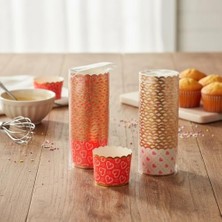Palmira Demir Kalp Desenli 25'li Muffin ve Cupcake Kalıbı - Asorti Renkli (Kırmızı/beyaz) Kağıt Kek Kapsülü