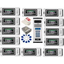 21 Daire Nts 2001-B 4,3'' Görüntülü Diafon BEYAZ-8004 Tuş Takımlı Şifreli+Geçişli Zil Panelli Set