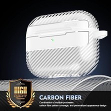 Palmira Demir Airpods Pro 3. Nesil Uyumlu Karbon Fiber Hybrid Polymer Technology Premium Kulaklık Kılıfı (Şeffaf)
