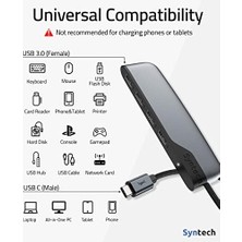 Palmira Demir USB C - USB Hub 4 Bağlantı Noktası, Tip C - USB 3.0 Hub, USB C - USB Adaptörü (Usb 2.0), Thunderbolt 3 - USB Hub Thunderbolt 4 MacBook Pro, iPad Pro, Imac, Surface ile Uyumlu